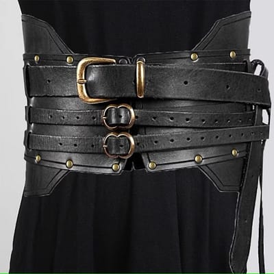 Fituenly Medieval Metal Leather Belt