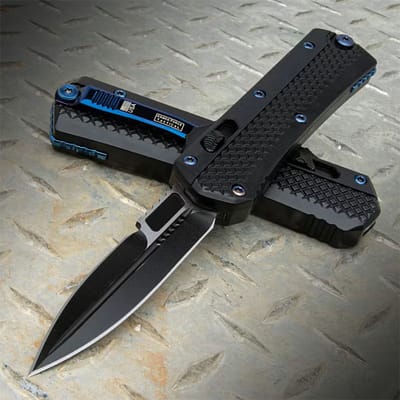 Black and Blue Dagger OTF Knife