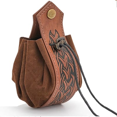 Medieval Faux Leather Drawstring Pouch